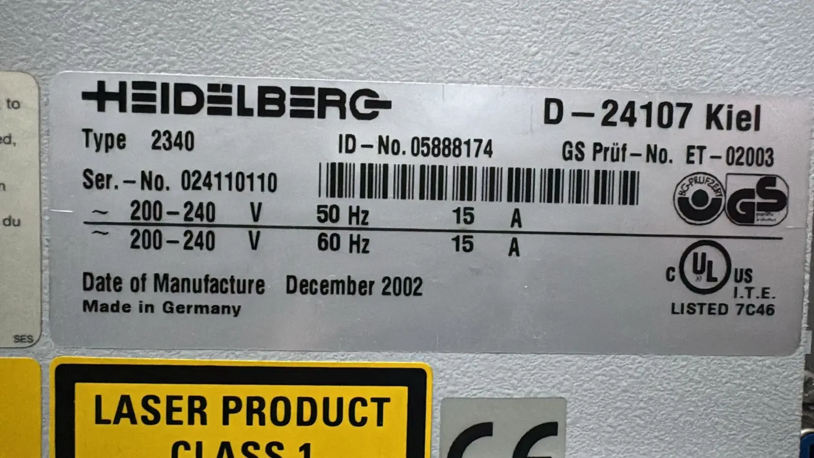Heidelberg TOPSETTER 2340 2002 ref.26036665