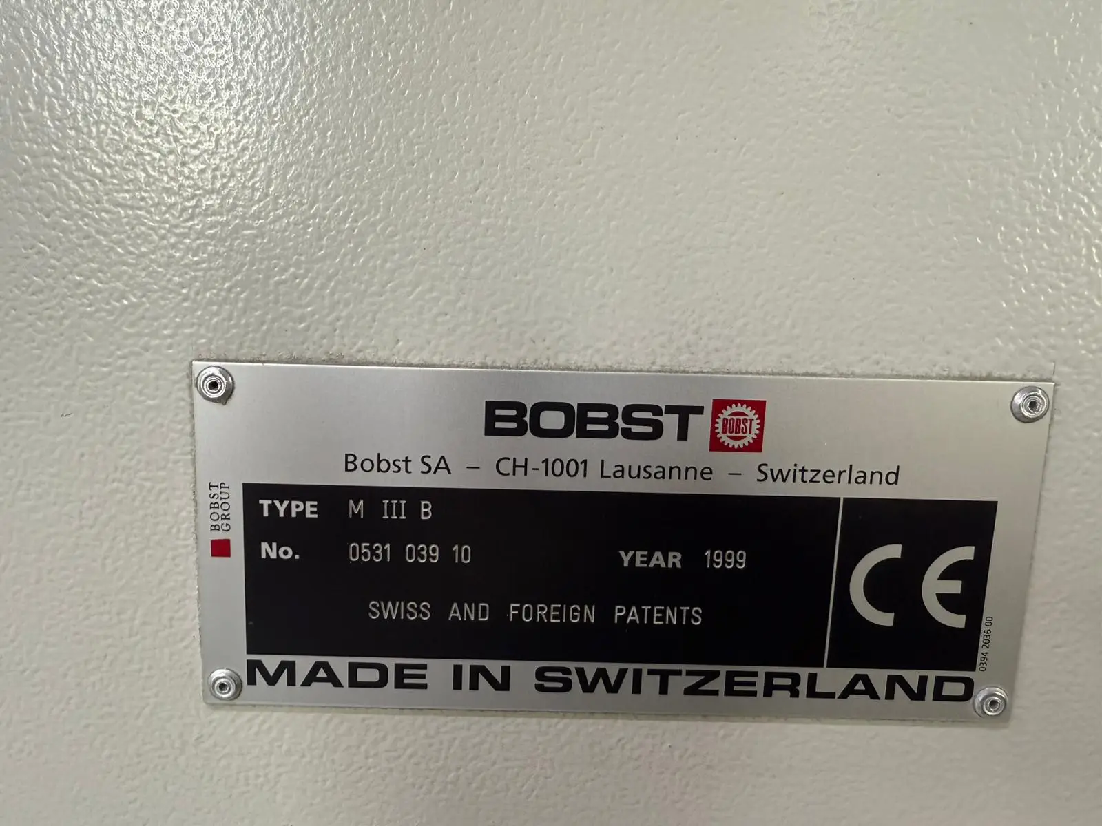 Bobst SP 102 E II 1999 ref.25036615