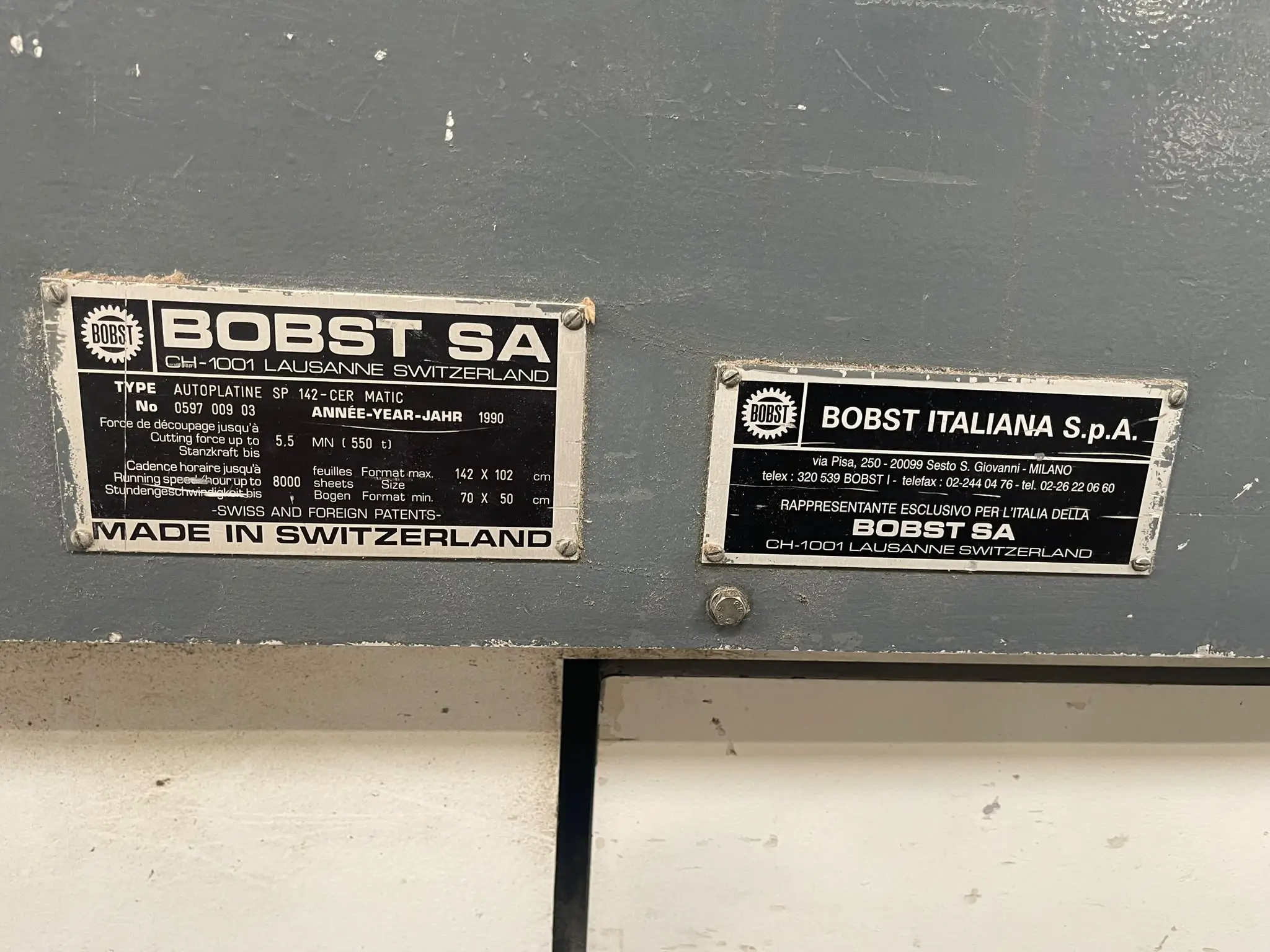 Bobst SP 142 CER 1990 ref.26036741