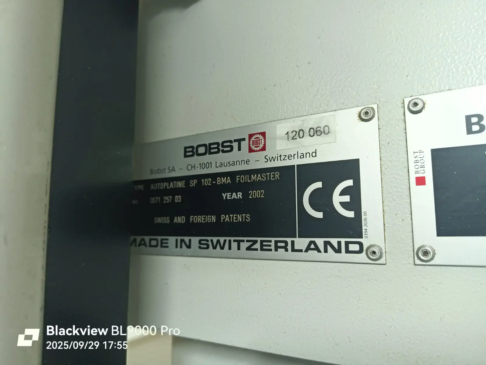 Bobst SP 102 BMA Foilmaster 2002 rif.25036563