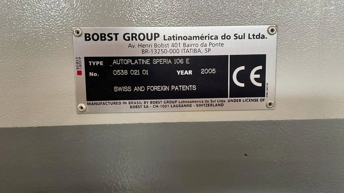 Bobst SPERIA 106 E 2005 ref.24036406