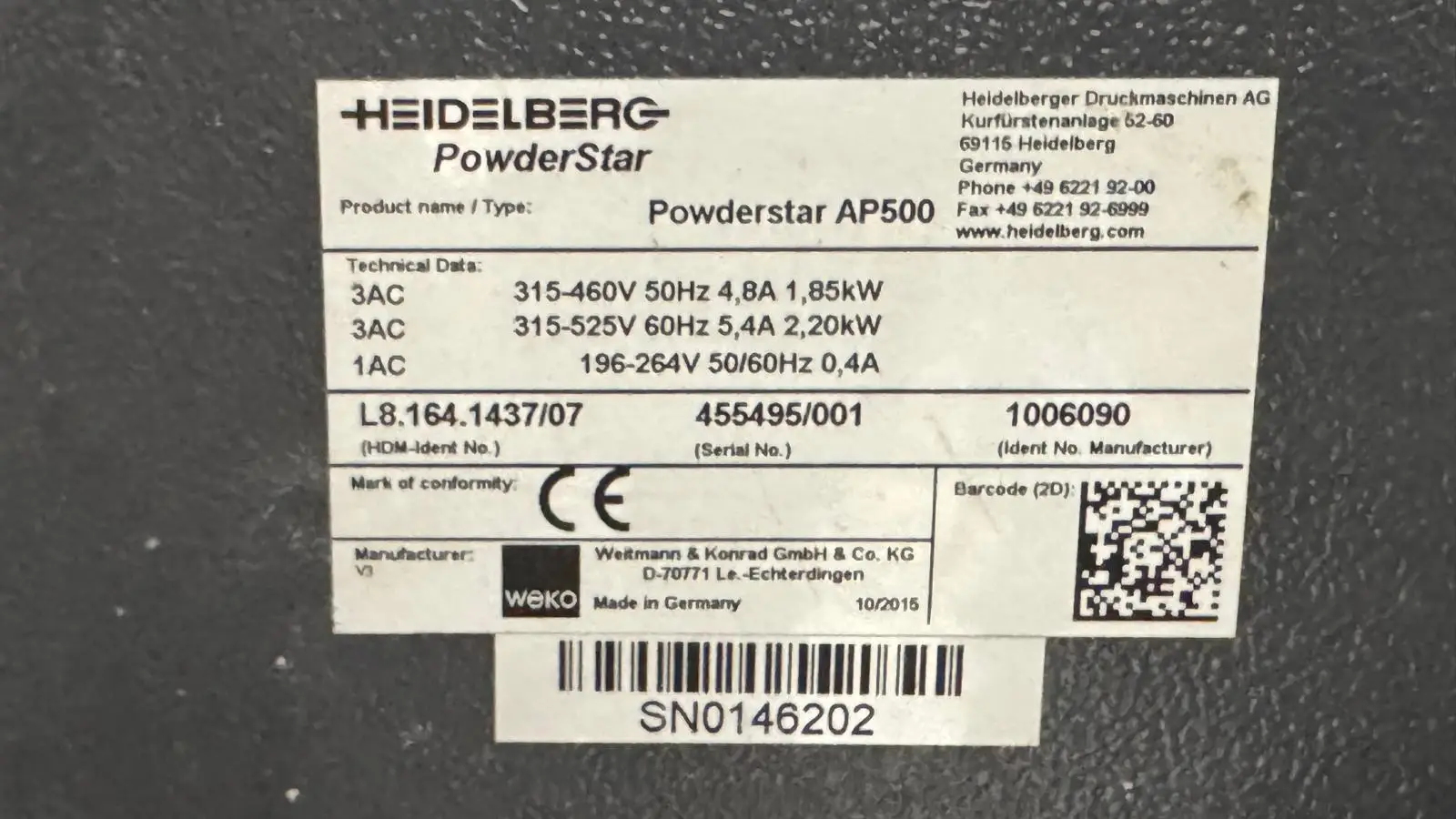 Heidelberg XL75-6 P2+LX 3 (F) Hybrid 2016 ref.24036459