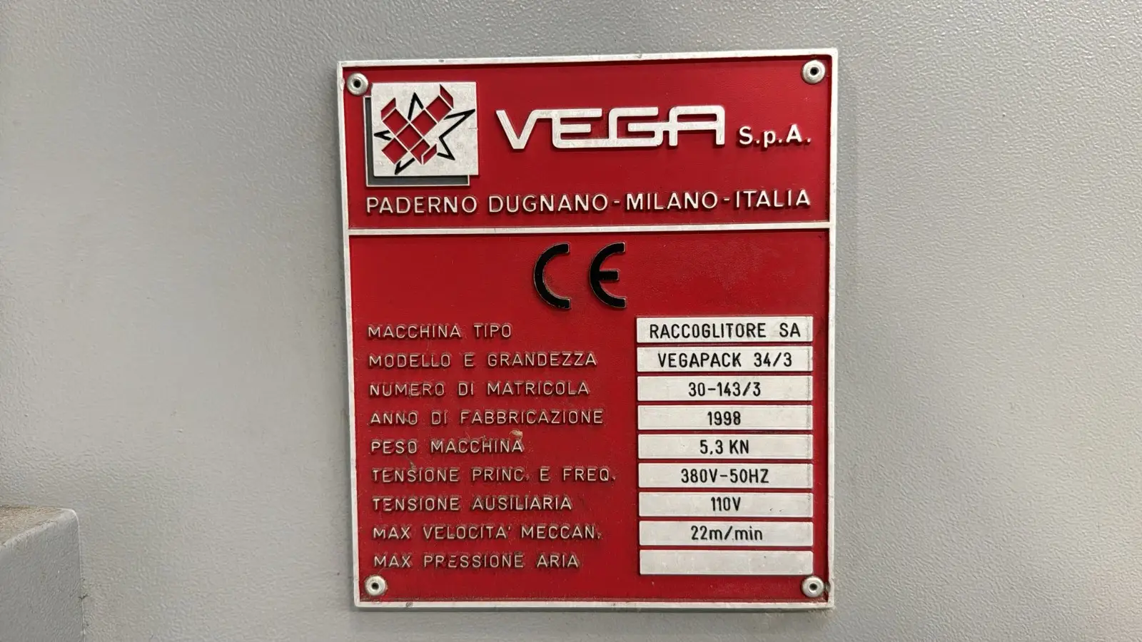Vega Vegapack 34/3 1998 ref.26036699