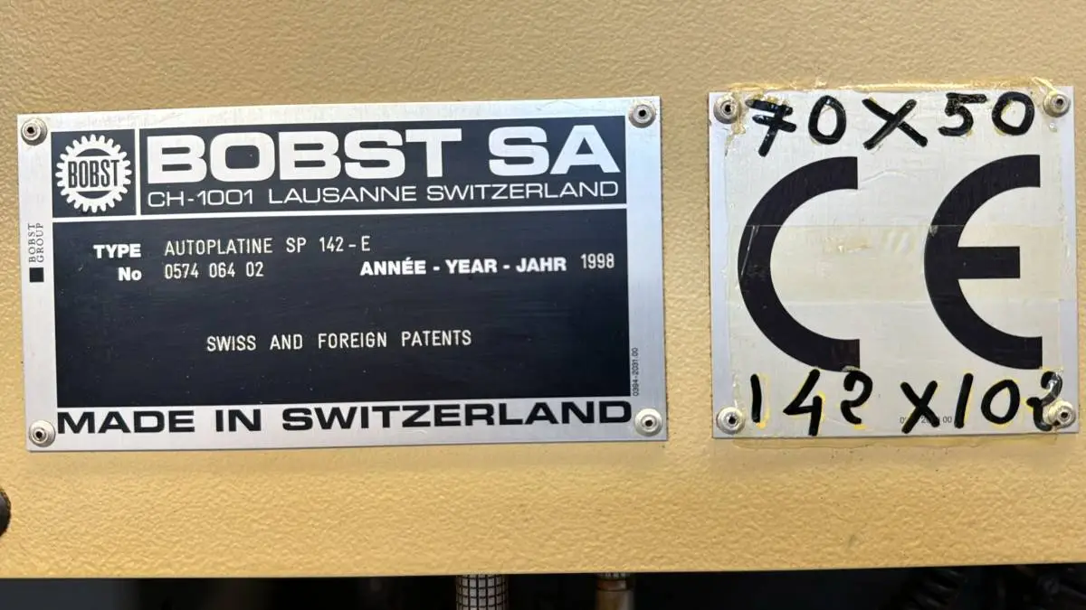 Bobst SP 142 E 1998 ref.20035625
