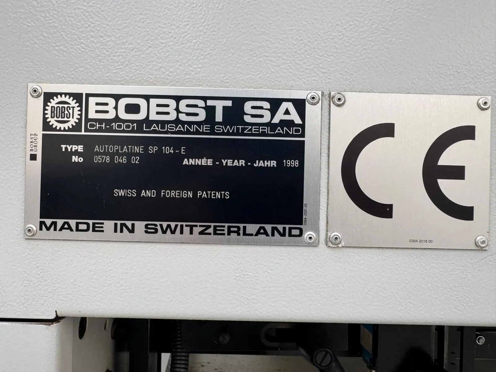 Bobst SP 104 E 1998 ref.23036313