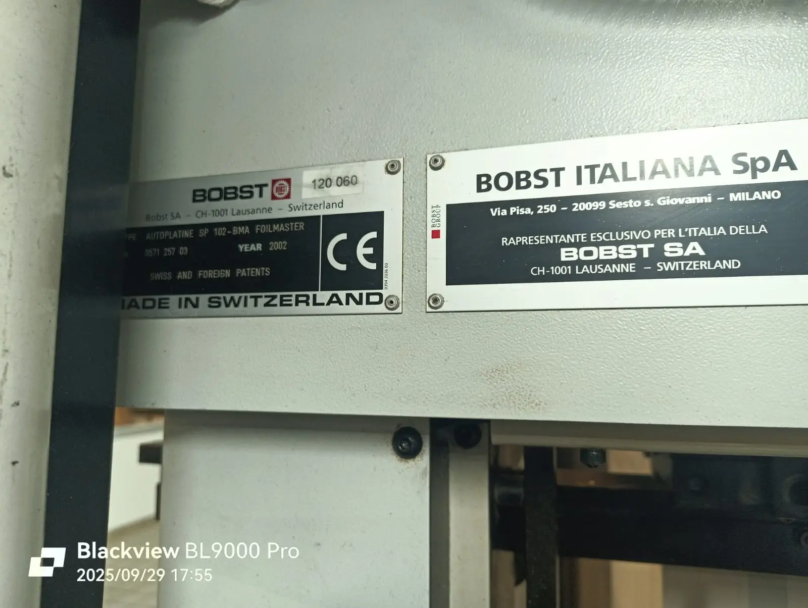 Bobst SP 102 BMA Foilmaster 2002 rif.25036563