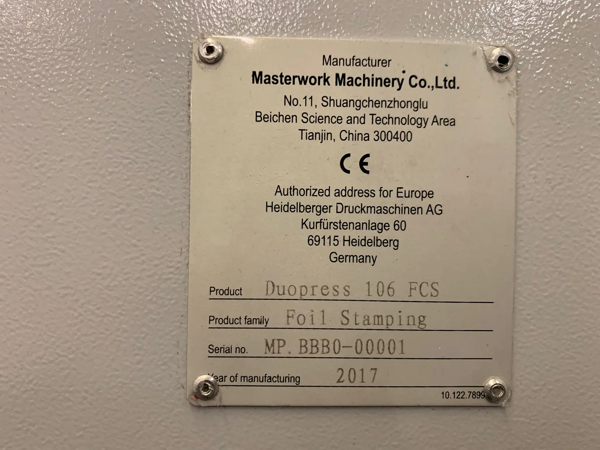 MK DUOPRESS 106 - FCS 2017 rif.25036538