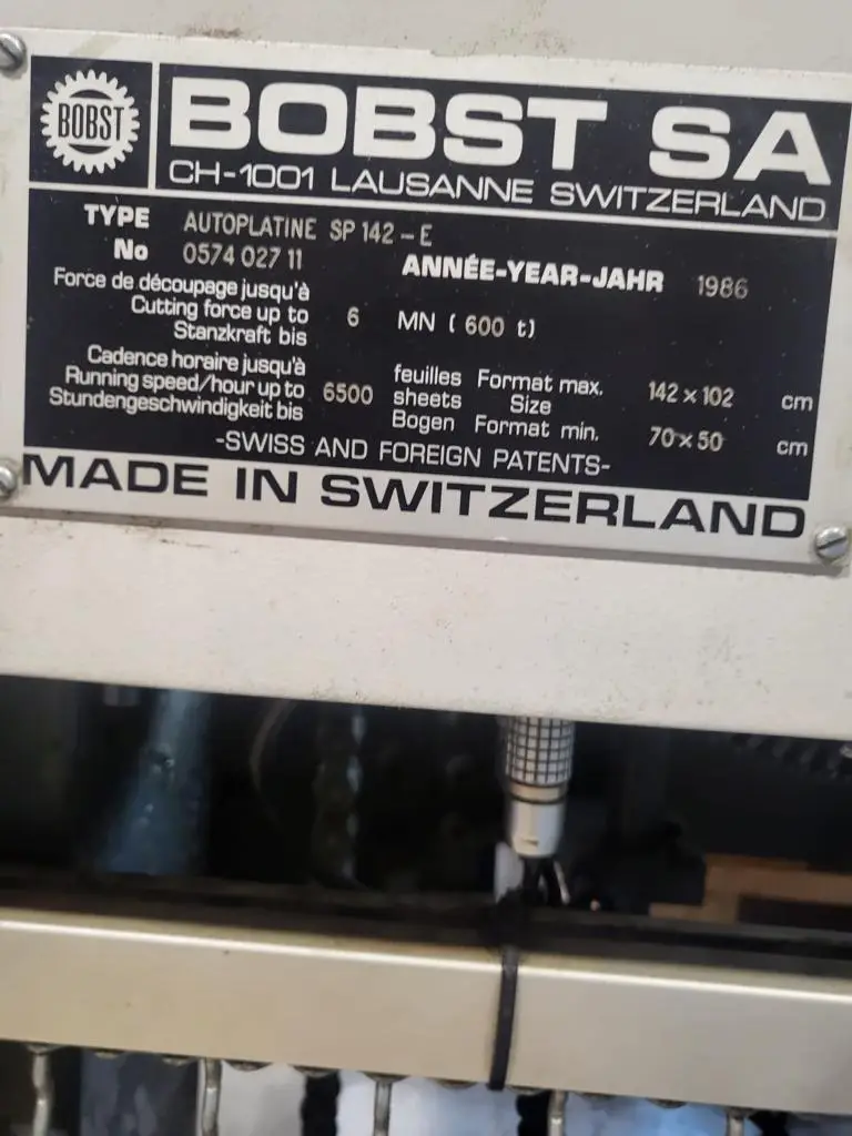 Bobst SP 142 E 1986 ref.23036346